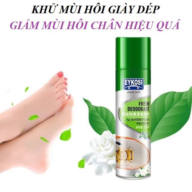 Xịt thơm giày, khư mùi hôi chân 225ml Eykosi