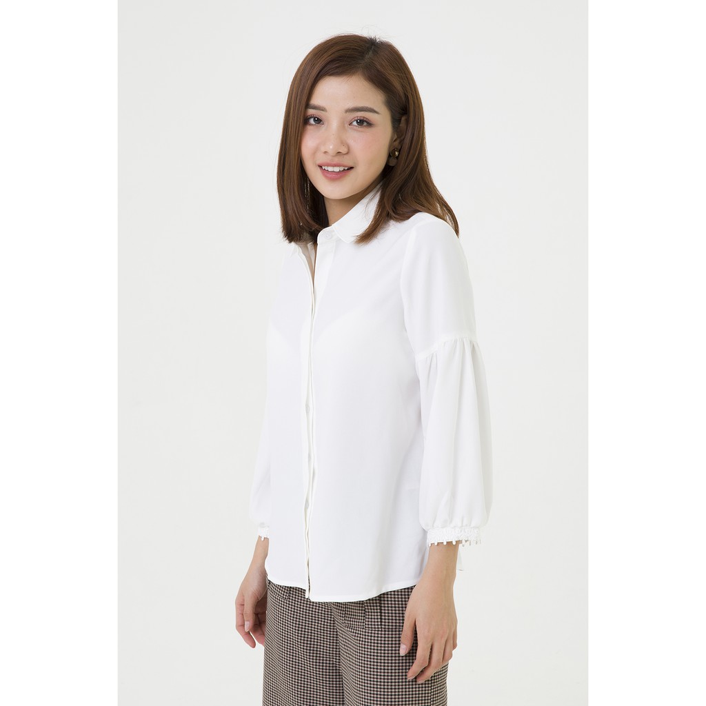 Áo Sơ Mi Nữ Tay Nối Ren Lamer L61H20Q011