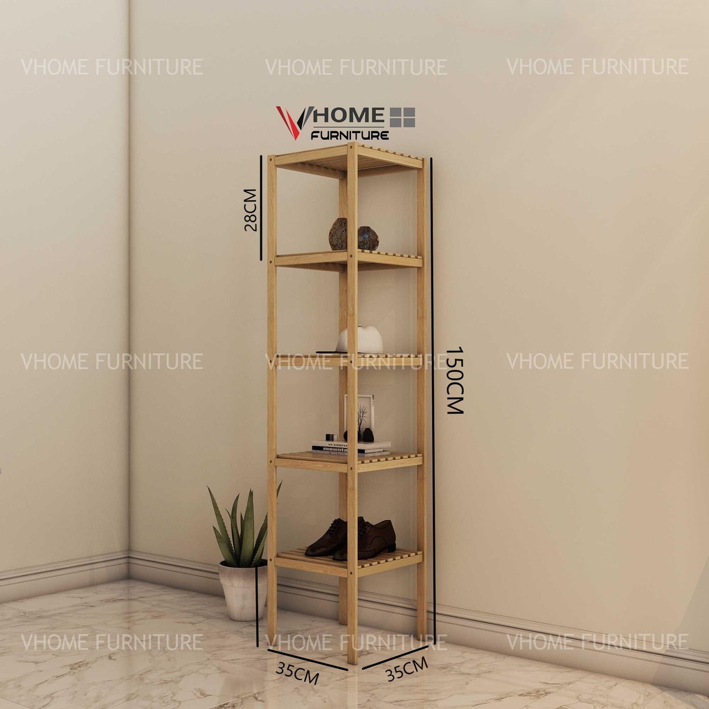 KỆ VUÔNG , KỆ ĐA NĂNG 5 TẦNG - GỖ THÔNG TỰ NHIÊN - VHOME DECOR