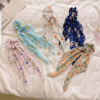 Cột tóc vải scrunchies băng đô nơ dài