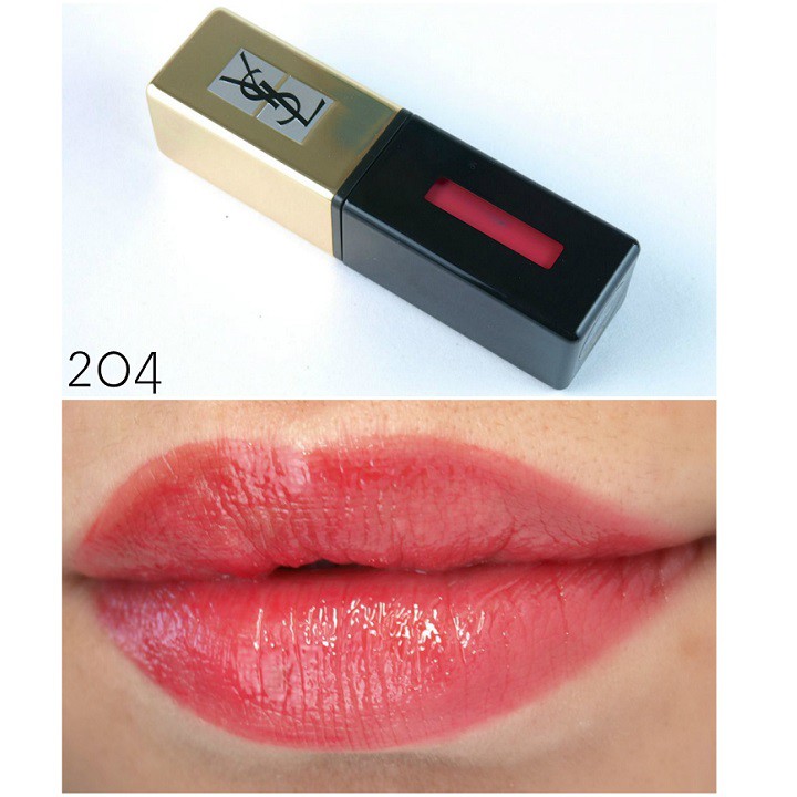 Son Ysl Rouge Pur Couture 204 Onde Rose màu hồng đỏ (thái hà shop)