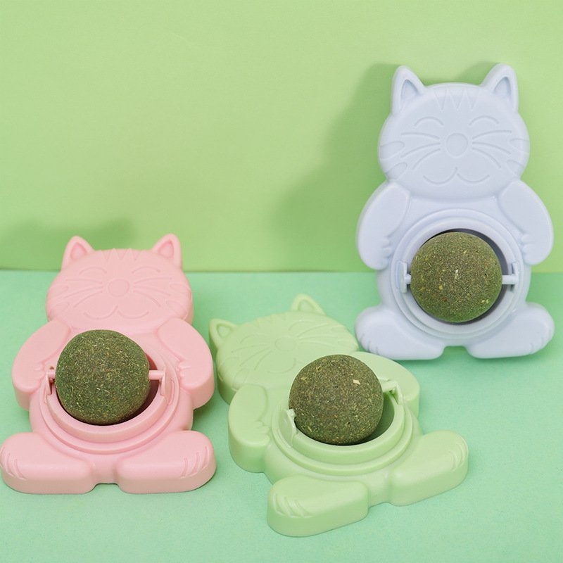 Cỏ bạc hà gắn tường cho mèo, Catnip cỏ bạc hà gắn tường, xoay 360 độ, giúp mèo giảm stress, thơm miệng, hạn chế cắn phá.