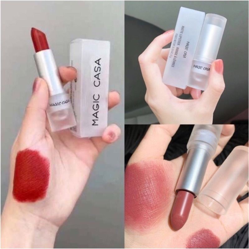 Son môi nhung mịn MAGIC CASA bền màu chống thấm nước độc đáo 6 màu tuỳ chọn
