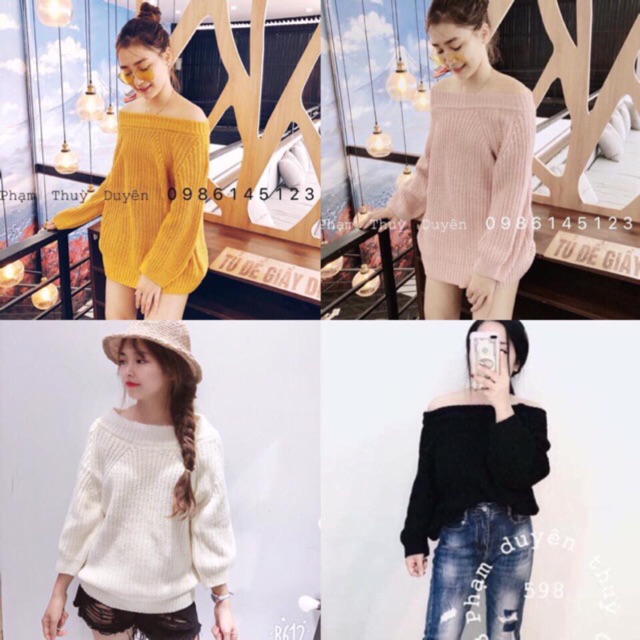 Áo len trễ vai hit hot hàng Quảng Châu(kèm ảnh thật)