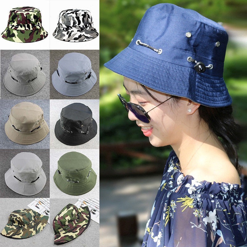 Mũ xô phong cách đơn giản thời trang mùa hè cho nam nữ dùng khi câu cá sử dụng ngoài trời