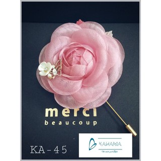 Cài áo hoa voan, đính đá handmade - Mã KA45