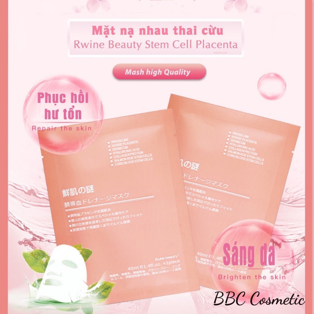 Mặt Nạ Nhau Thai Cừu Tế Bào Gốc Nhật Bản Phục Hồi Da, Dưỡng Da, Cấp Ẩm Và Bổ Sung Collagen Cho Da