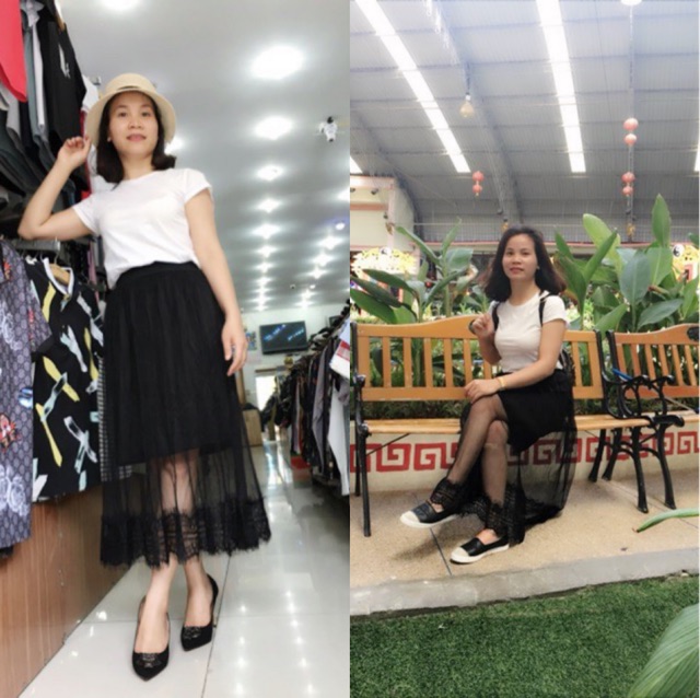 Chân váy ren gấu dài qua gối | BigBuy360 - bigbuy360.vn