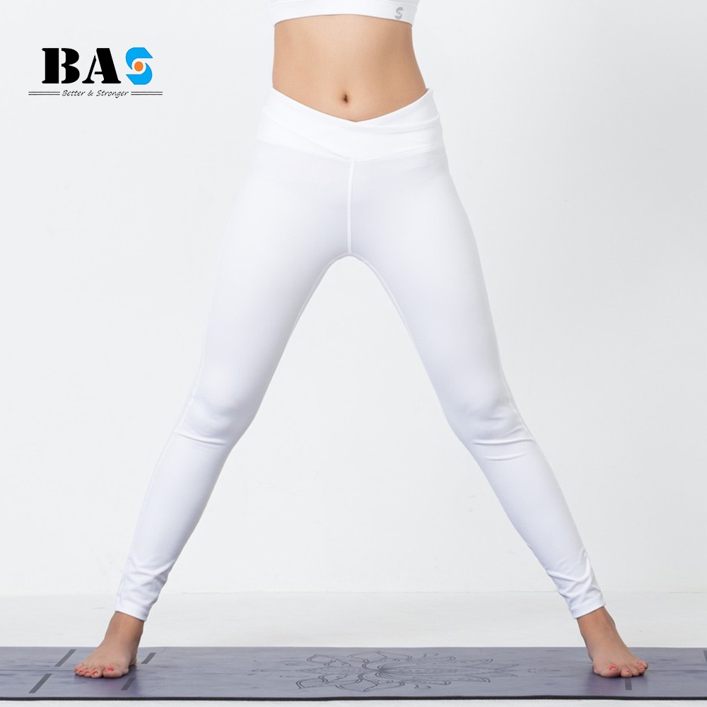 Quần dài legging tập yoga gym aerobic nữ BAS chất thun mịn co giãn thấm hút mồ hôi - QD40042