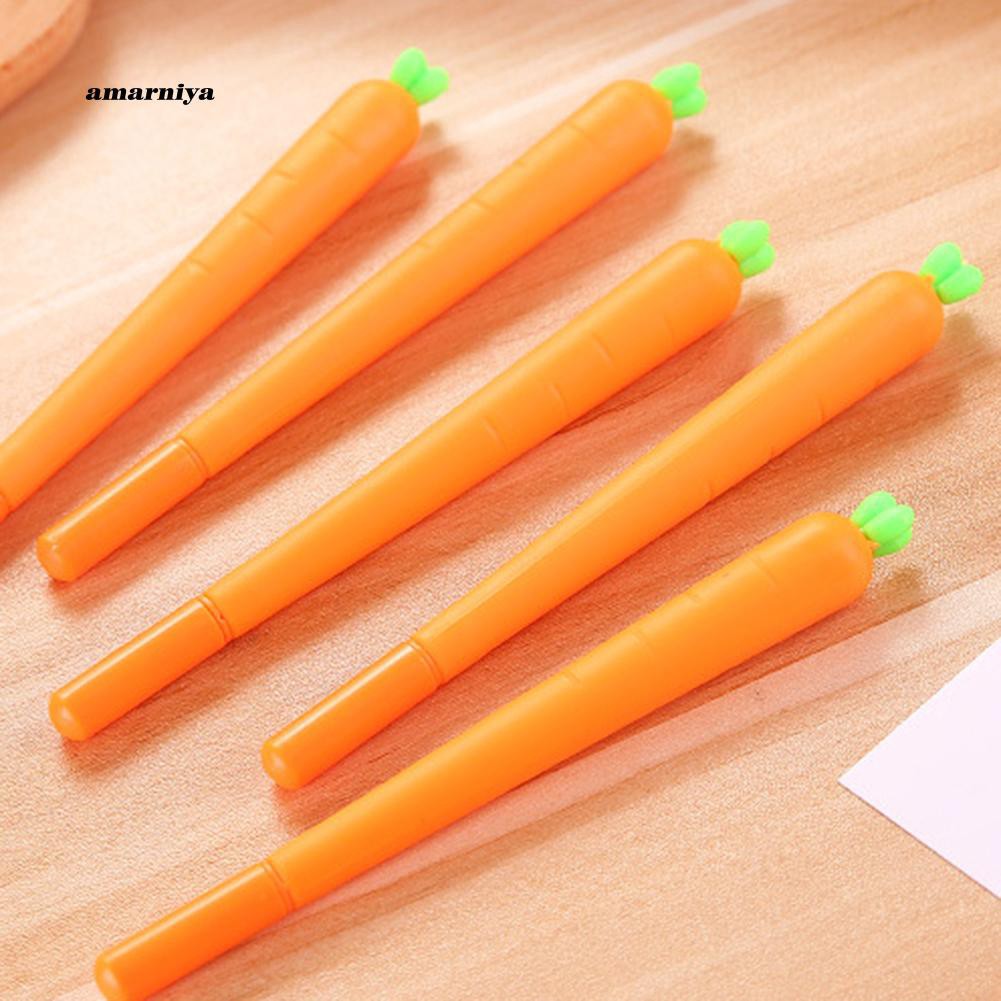 Bút mực gel ngòi 0.5mm thiết kế hình củ cà rốt sáng tạo