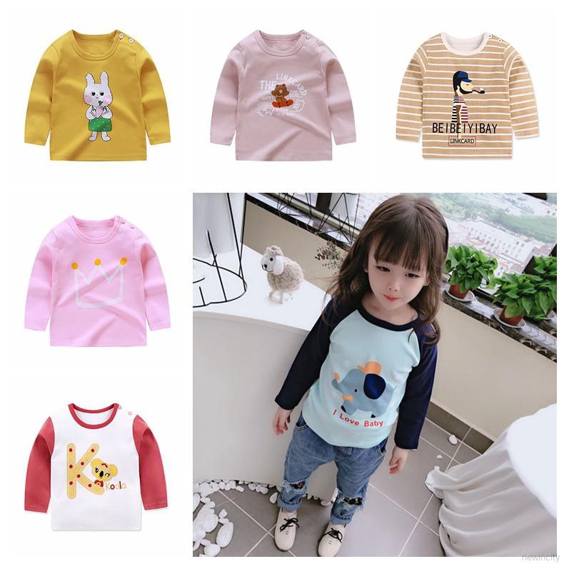 ☀ sunny ღ Áo thun gái hoạt hình cotton dài tay dài tay cho bé trai