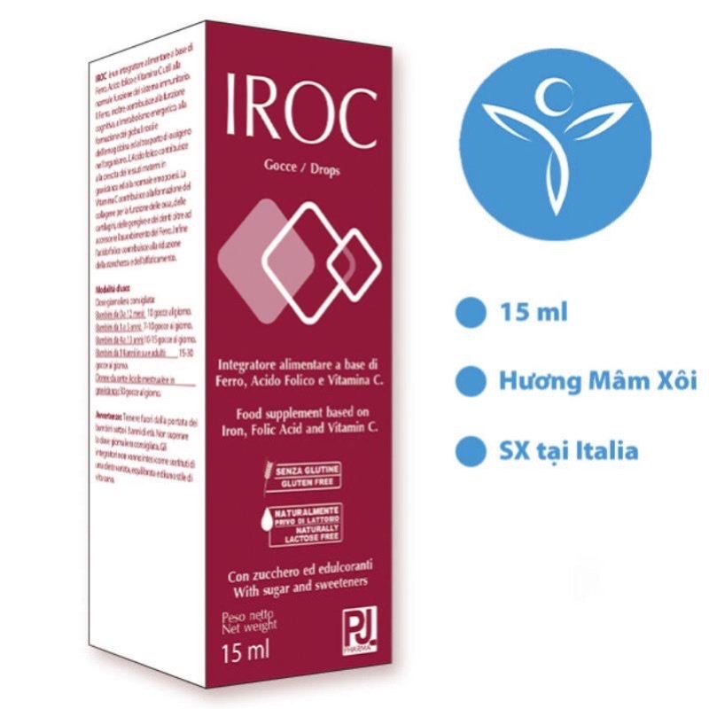 Siro sắt nhỏ giọt IROC,bổ sung sắt và vitamin c cho cơ thể,bổ sung sắt cho người bị thiếu sắt