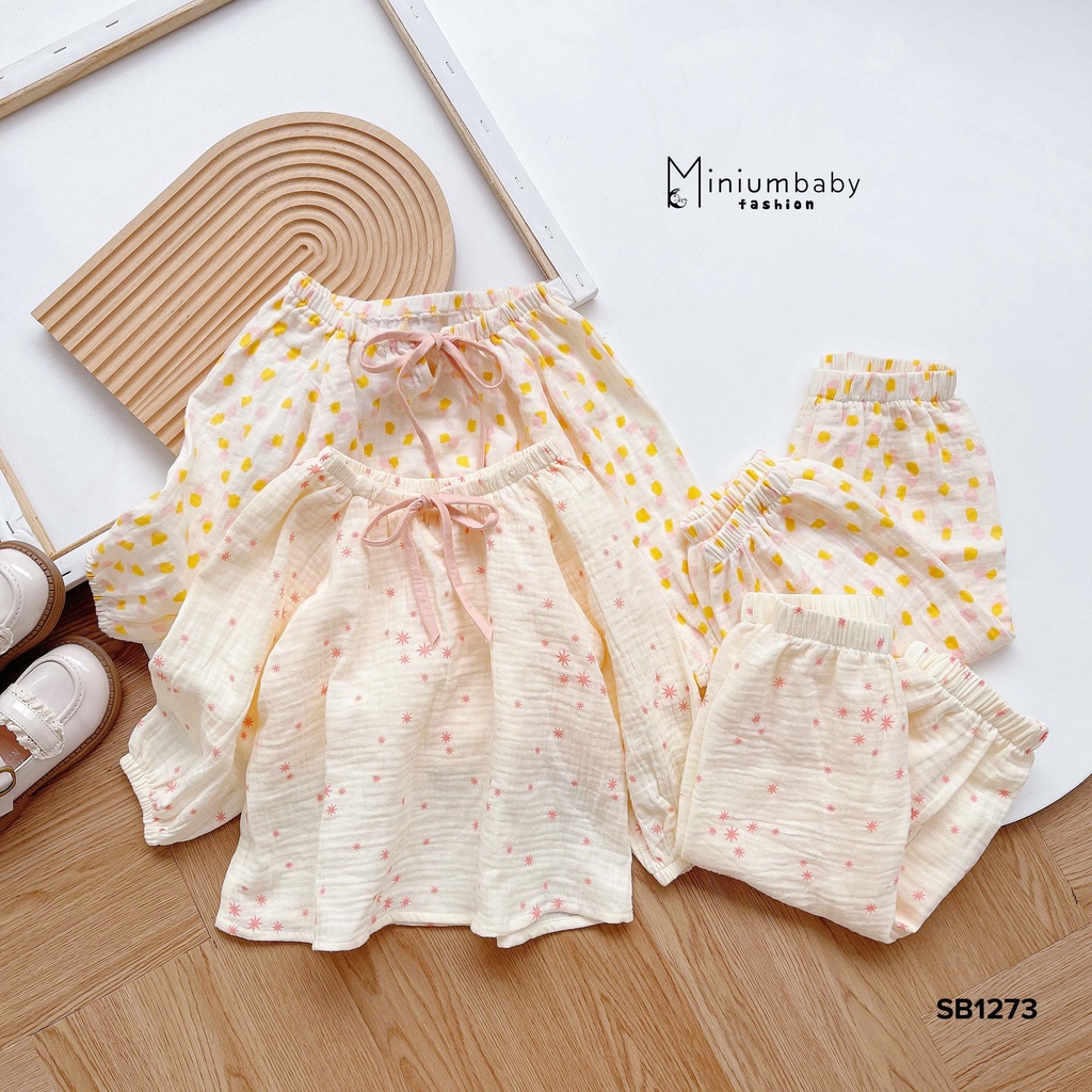 Set vải xô tay dài cho bé từ 9kg - 23kg