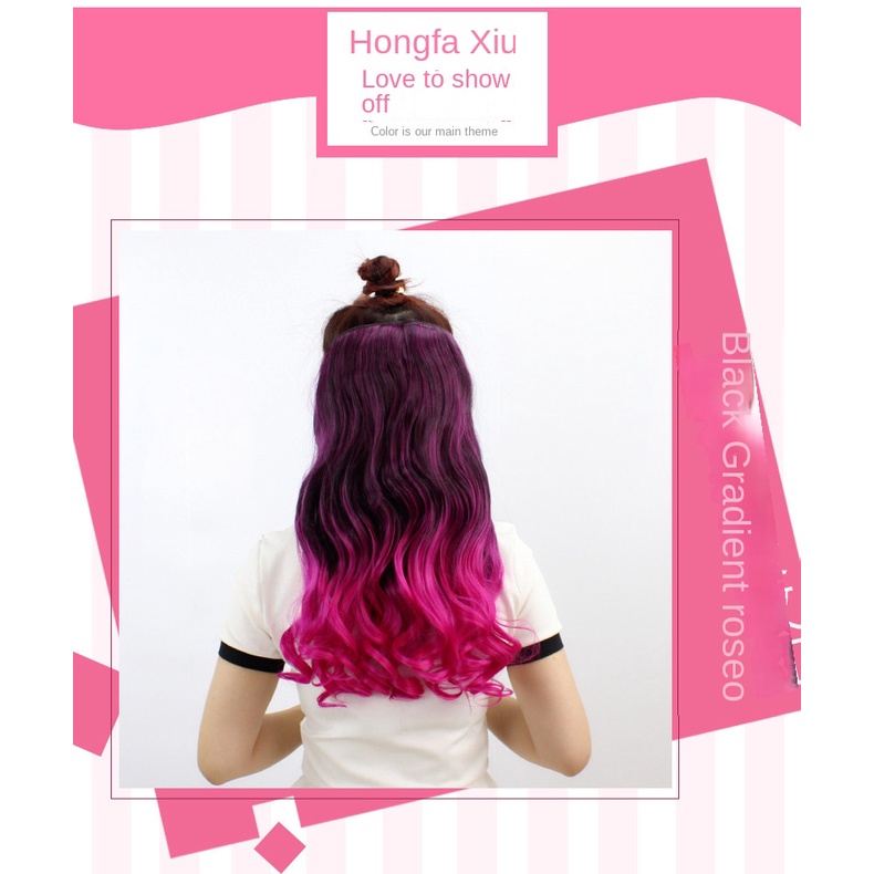 Tóc Giả Dài Xoăn Màu Gradient Thời Trang Cho Nữ
