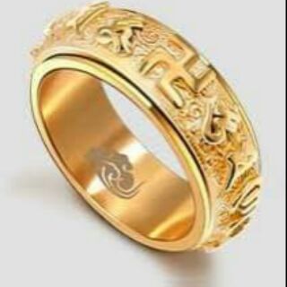 Nhẫn khắc Úm Ma Ni Bát Minh Hồng
