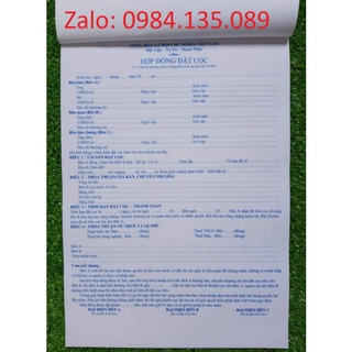 Sổ hợp đồng đặt cọc nhà đất 3 liên