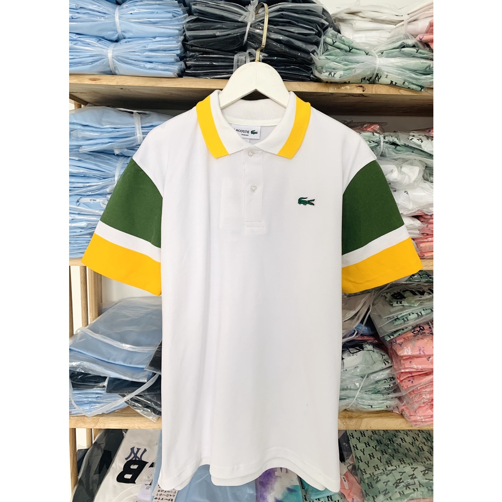 [HÌNH THẬT] ÁO THUN CỔ TRỤ LACOSTE HỌA TIẾT  VNXK   - COTTON CÁ SẤU 100%