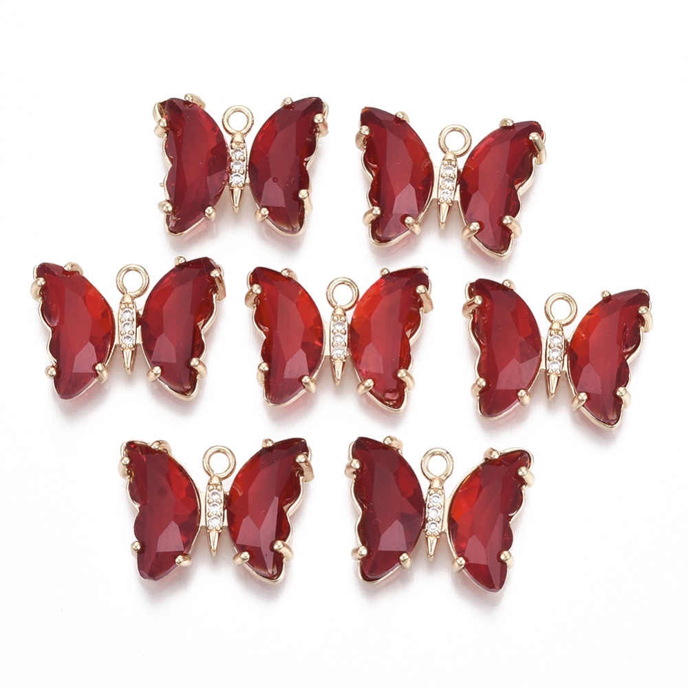 Set 1-100 Mặt Dây Chuyền Hình Bướm 15.5x20X 4mm 1.8mm
