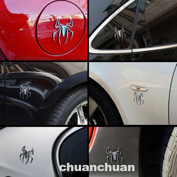 Sticker Dán Hình Nhện Màu Bạc Dùng Trang Trí Xe Hơi