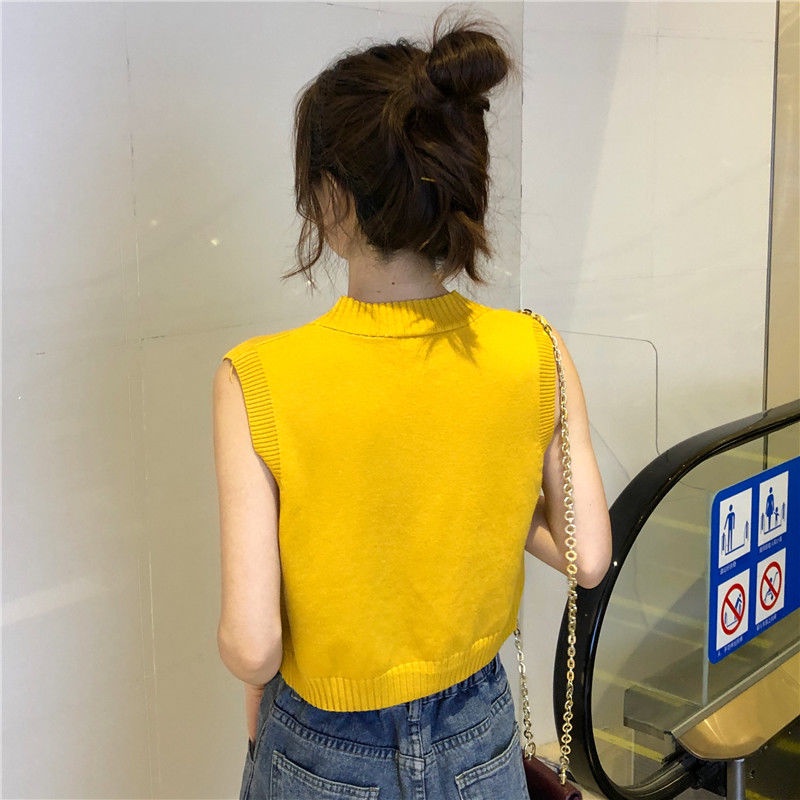 Áo Khoác Cardigan Dệt Kim Không Tay Dáng Rộng Thời Trang Hàn Quốc 2022 Mới