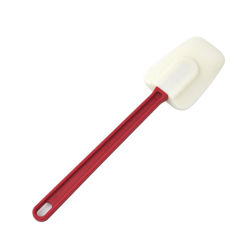 Phới thìa silicon màu trắng đỏ dùng làm bánh nấu bếp loại lớn cán dài 35cm