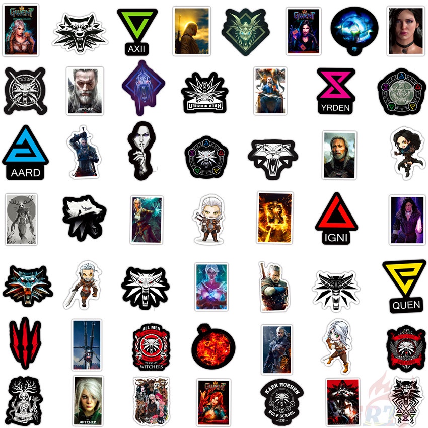 ❉ The Witcher Series 01 Stickers ❉ 50Pcs/Set Games DIY Fashion Waterproof Luggage Laptop Skateboard Doodle Stickers
