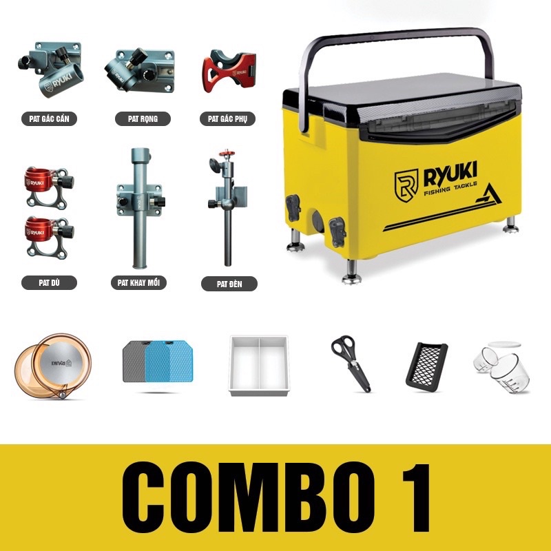 Thùng câu đài RYUKI 29A - thùng câu đài cao cấp 29 lít mặt lưng Carbon