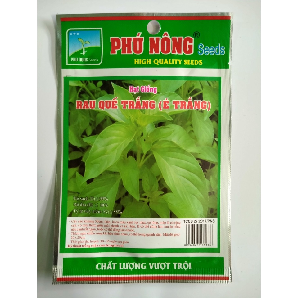 Hạt giống rau quế trắng gói 1gr