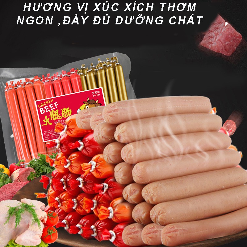 [Mã 208FMCGSALE giảm 8% đơn 500K] Xúc xích cho chó mèo CHICKEN BEER thượng hạng 2 vị bò ,gà thơm ngon bổ dưỡng csp50a