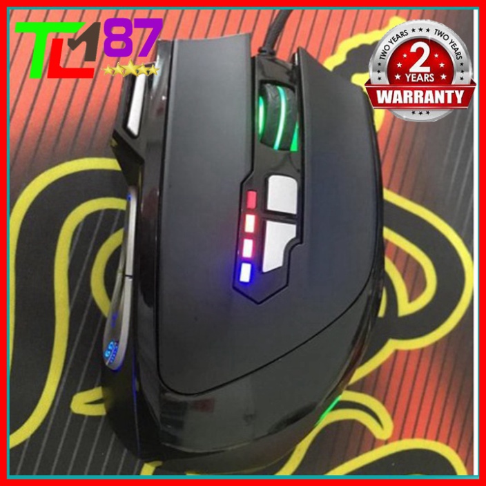 Chuột Máy Vi Tính Laptop Mouse Chơi Game BOSSTON GM900 Đèn LED 7 Màu - Chuột Gaming Có Dây Chuyên Game