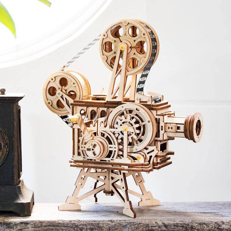 Đồ Chơi Lắp Ráp Bằng Gỗ 3D Mô Hình Cơ Động Học Robotime Máy Chiếu Phim  LK601