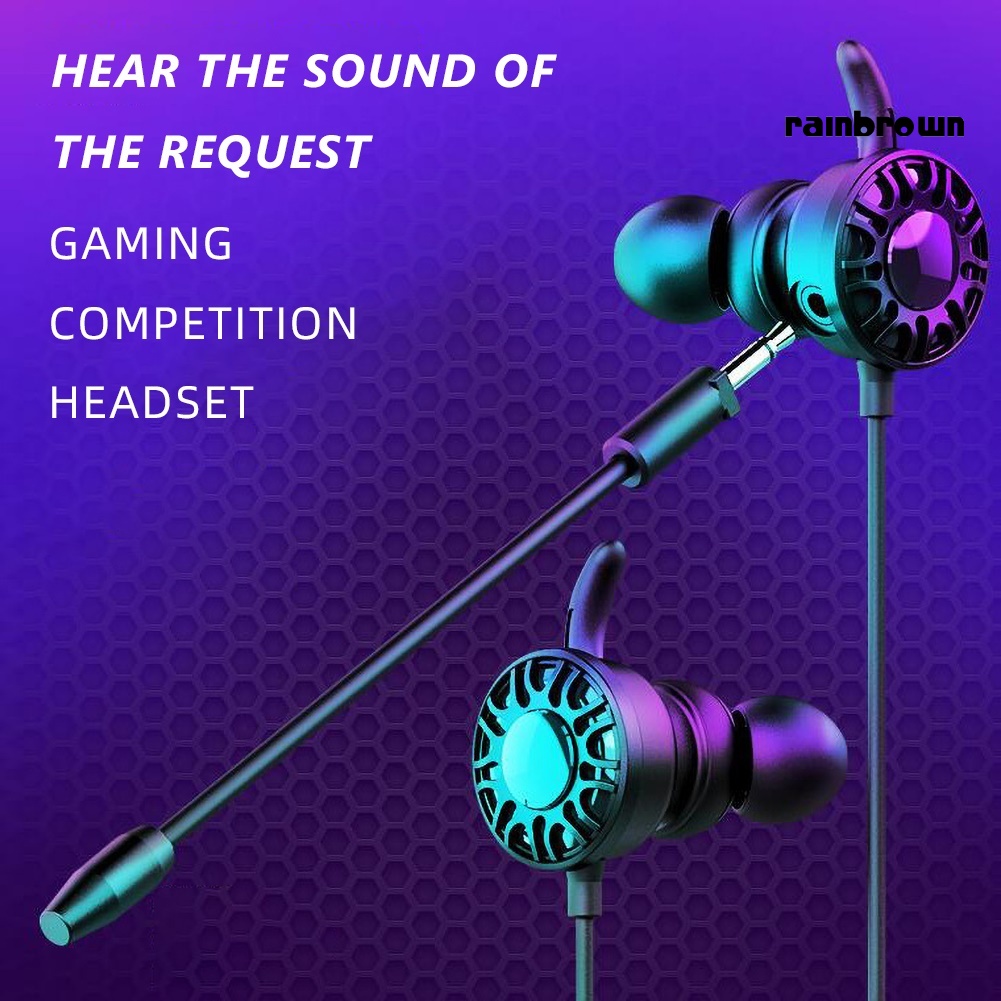 /REJ/ 3.5mm Wired In-Ear Gaming Earphone Bass Stereo Headphone with Dual Microphone