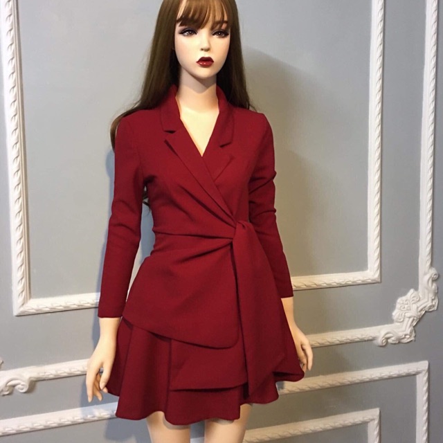 [HÀNG THIẾT KẾ] Set vest chân váy xoè đỏ