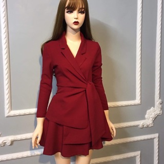 [HÀNG THIẾT KẾ] Set vest chân váy xoè đỏ