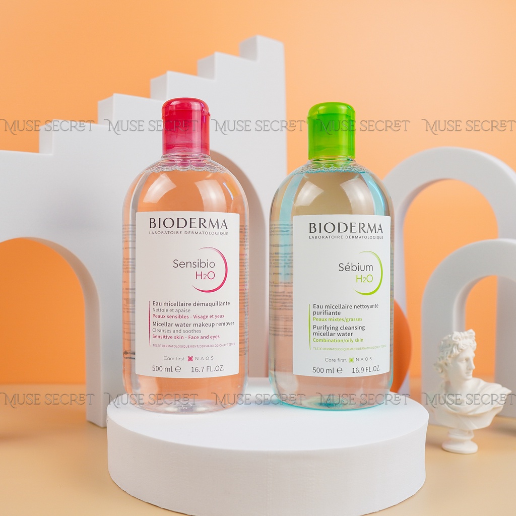 [Quà Tặng Khẩu Trang] Nước Tẩy Trang Bioderma - Bioderma Xanh dành cho da dầu, Bioderma Hồng dành cho da nhạy cảm 500ml | BigBuy360 - bigbuy360.vn