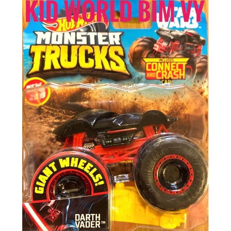 Xe mô hình Hot Wheels Monster Trucks Connect and Crash Car Darth Vader GGT46.