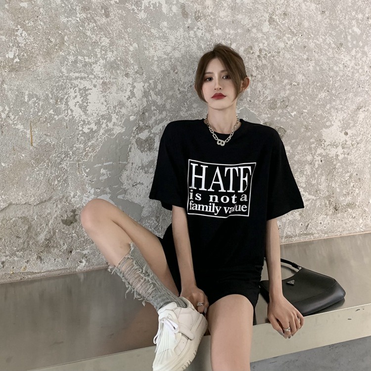 NRVP Áo Thun Mùa Hè Tay Cộc Oversize In Họa Tiết Phong Cách Hàn Quốc Cho Nam / Nữ