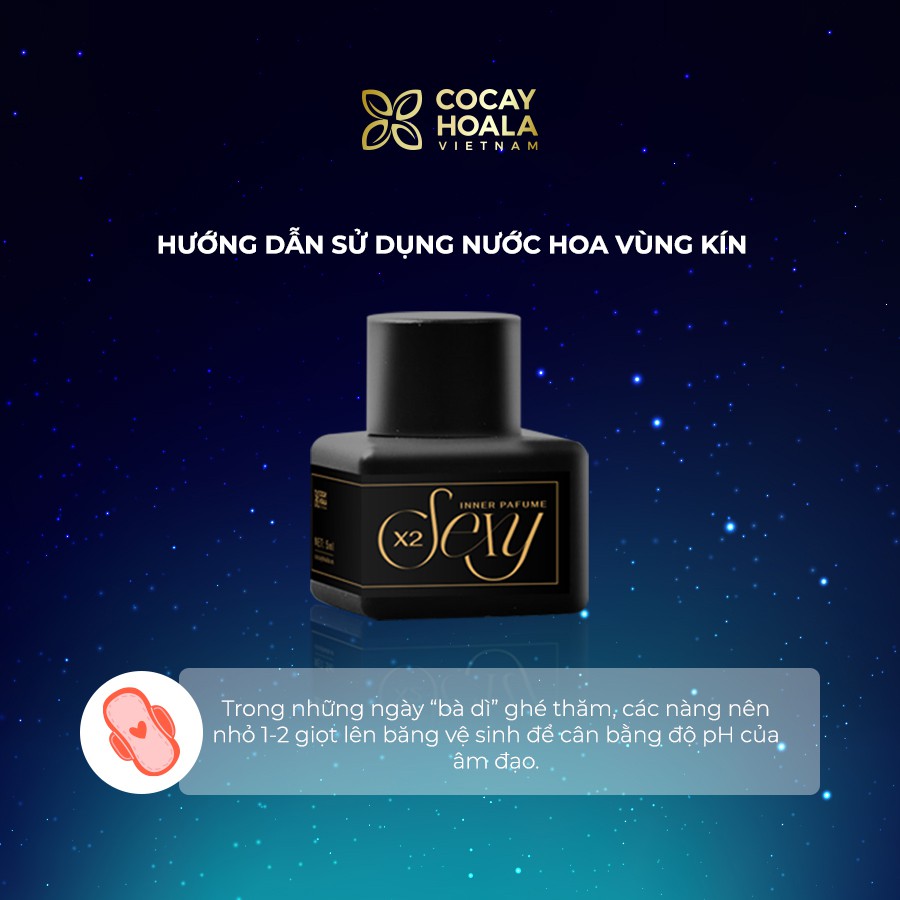 Nước hoa vùng kín X2 Sexy Cocayhoala 5ml khử mùi hôi, làm thơm ,hồng và se khít vùng kín- hương hổ phách, xạ hương