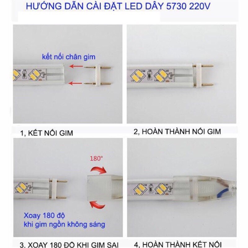 Dây led trang trí hai hàng 5730 bán theo mét