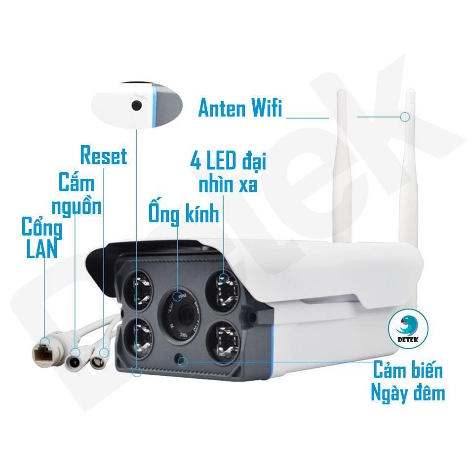 Camera ngoài trời Z300 LED Auto ban đêm có màu dùng ứng dụng CamHi/Yoosee/YYP2P