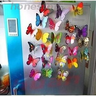 Bộ 20 Con Bướm Nam Châm 3D Dán Tường Trang Trí hoa lụa gương tròn hồ cá mini trang trí chụp ảnh tranh đính đá phong cảnh