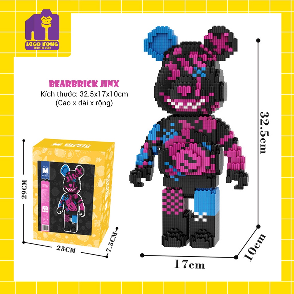 Bộ đồ chơi lắp ráp Magic Blocks gấu Bearbrick khổng lồ 55 cm joker captian american mini blocks iron man