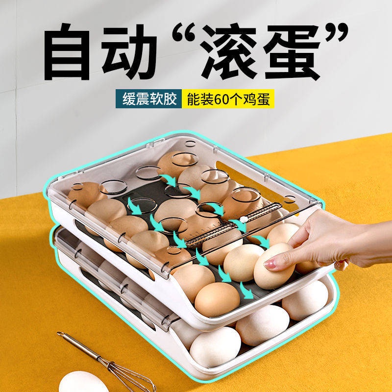 Hộp đựng trứng tủ lạnh được trang bị hộp đựng trứng gà chống rơi bằng nhựa Hộp đựng thức ăn gia đình Hộp trứng đóng hộp