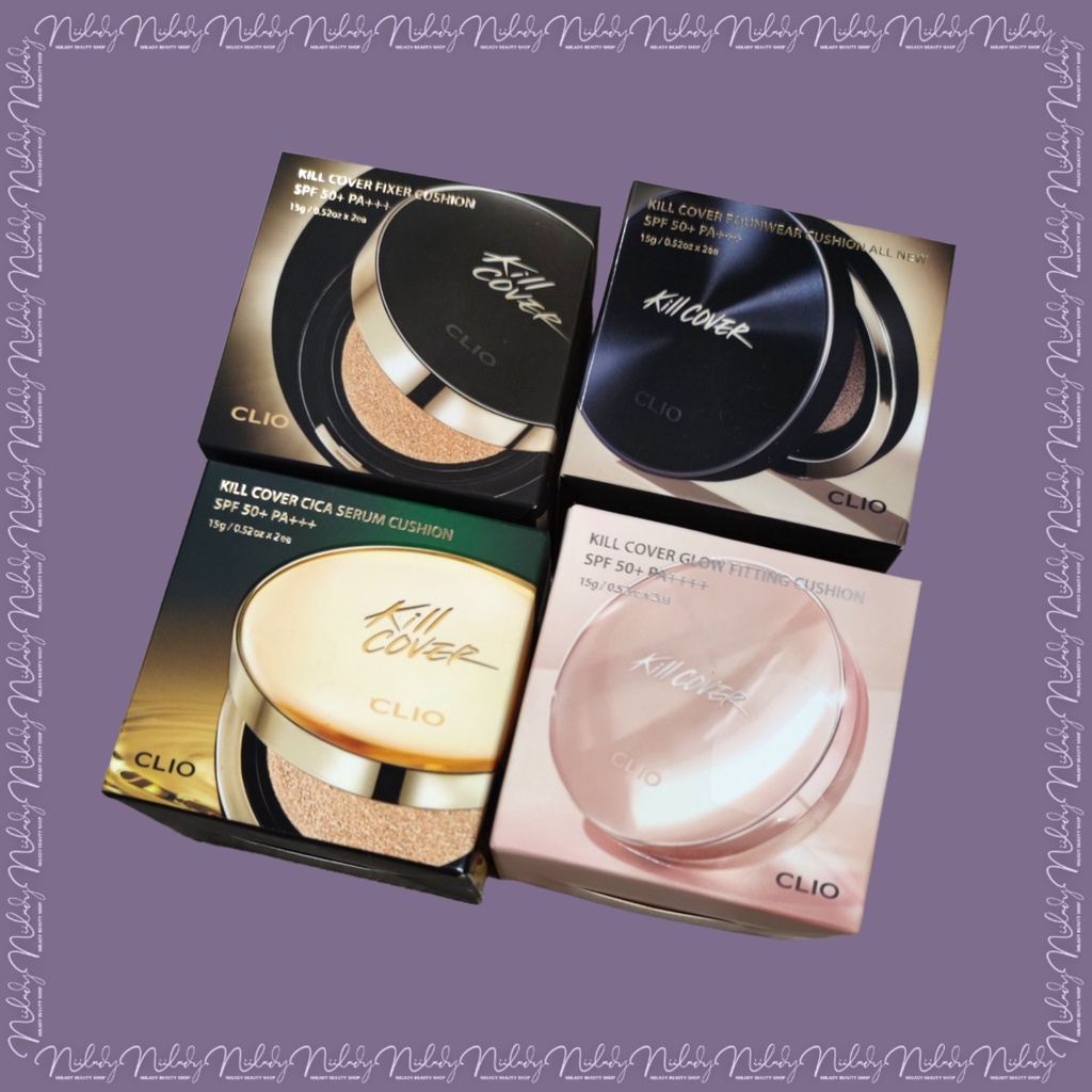 Phấn nước Clio Kill Cover Founwear Cushion All New / Kill Cover Glow Fitting / Kill Cover Fixer Cushion / Cica Ser