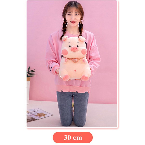  Gấu bông con heo hồng cute cổ tim cánh thiên thần