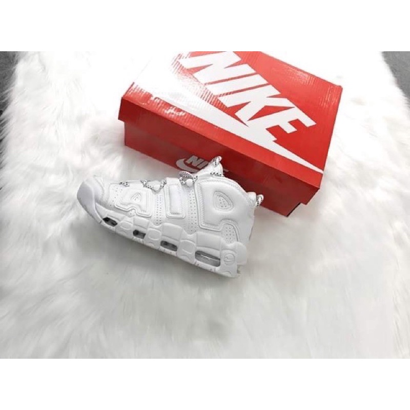 Giày thể thao uptempo trắng all white
