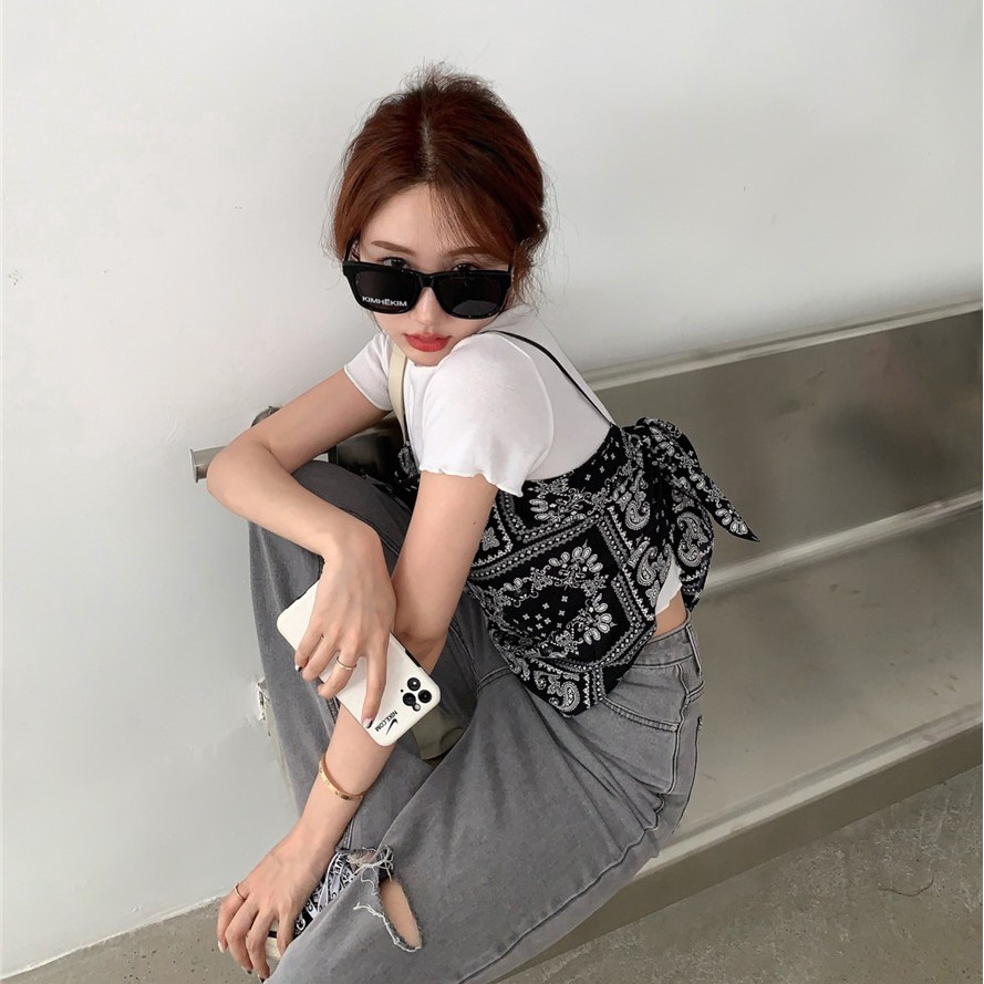 Áo Thun Nữ Ngắn Tay + Quần Dài Ống Rộng Thời Trang Hàn | BigBuy360 - bigbuy360.vn