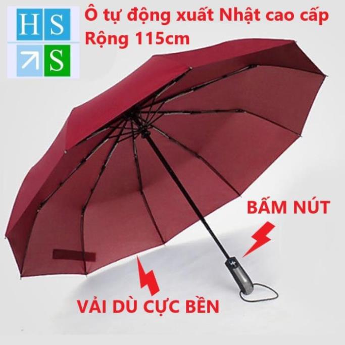 Ô dù tự động mở và gấp bằng nút bấm (Hàng xuất Nhật) loại 10 nan rộng 115 cm - HS Shop Đắk Lắk