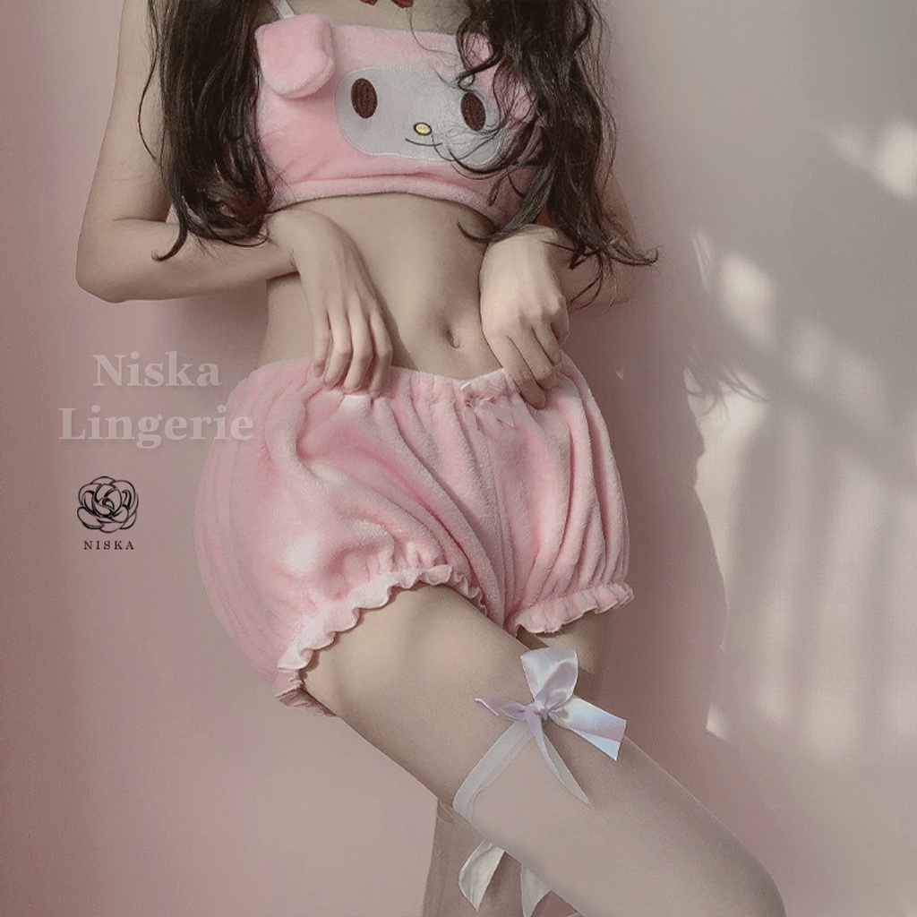 Bộ ngủ bông xinh xắn (có 3 màu) - Mã B122