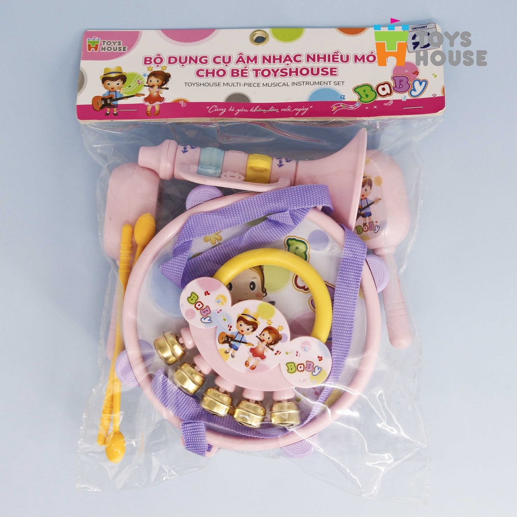 Lục lạc cho bé, Xúc xắc, kèn, trống bộ 4 món Toyshouse ch.o b.é từ sơ sinh 733 - phát triển thị giác, thính giác